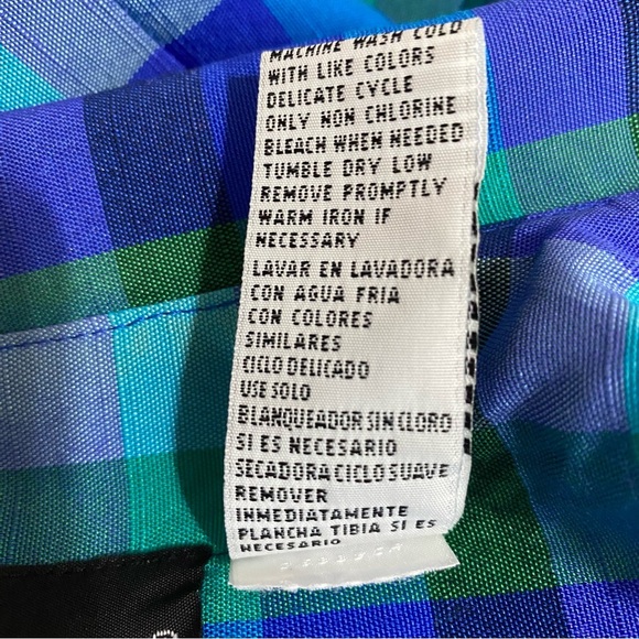 Sag Harbor Blue & Green Plaid Button Down Short Sleeve Blazer - Picture 7 of 8